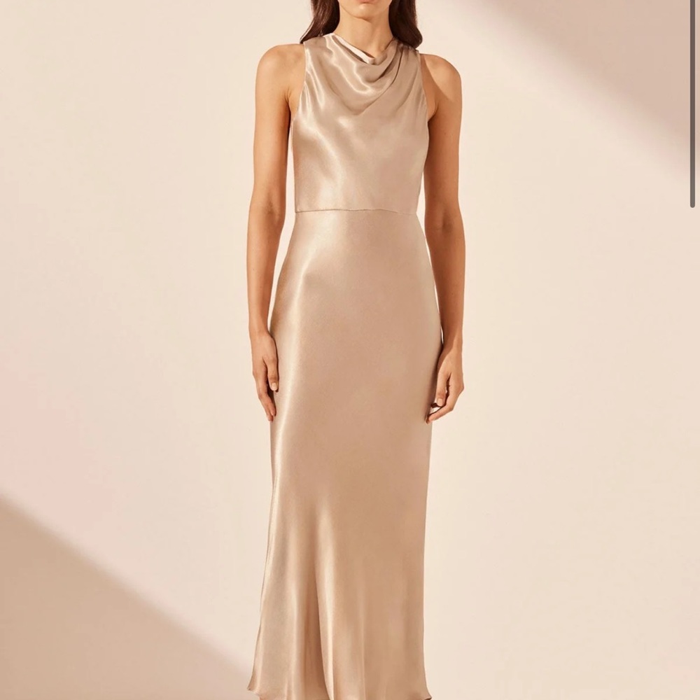 Shona Joy La Lune High Neck Midi Dress